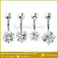 316L acier chirurgical bleu zircon cubique nombril Belly Ring